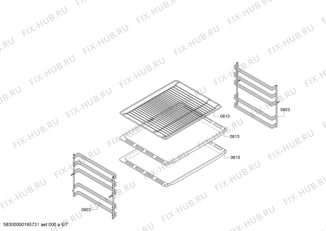 Взрыв-схема плиты (духовки) Bosch HCA628221U Bosch - Схема узла 06
