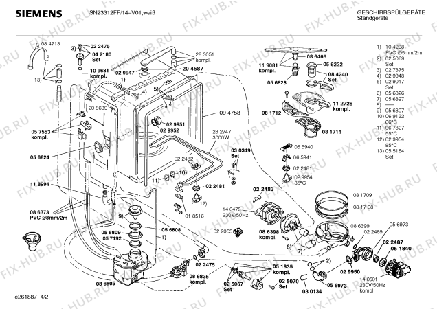 Схема №4 SN23312FF с изображением Панель для посудомоечной машины Siemens 00289746