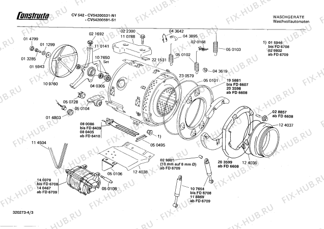 Взрыв-схема стиральной машины Constructa CV54200591 CV542 - Схема узла 03