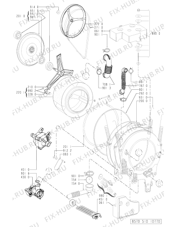 Взрыв-схема стиральной машины Whirlpool FL 5103/A - Схема узла