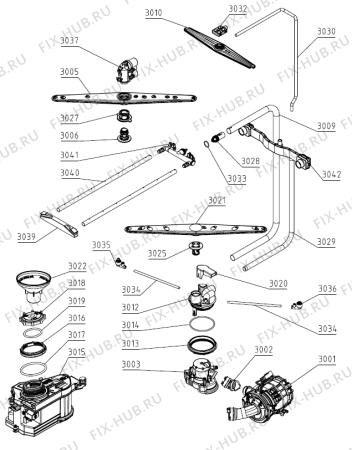 Взрыв-схема посудомоечной машины Asko DFI675GXXL (728684, DW40.2) - Схема узла 03