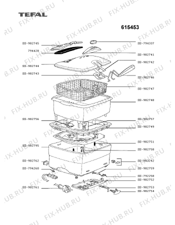 Схема №1 615452 с изображением Запчасть для тостера (фритюрницы) Tefal SS-982762