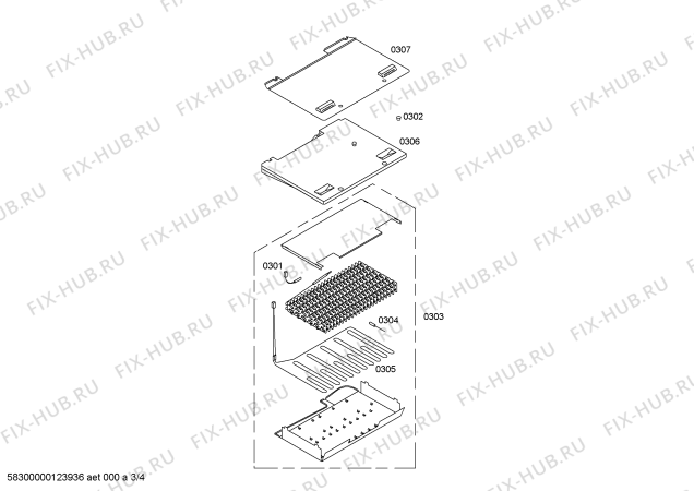 Взрыв-схема холодильника Bosch KDN36X00FF - Схема узла 03
