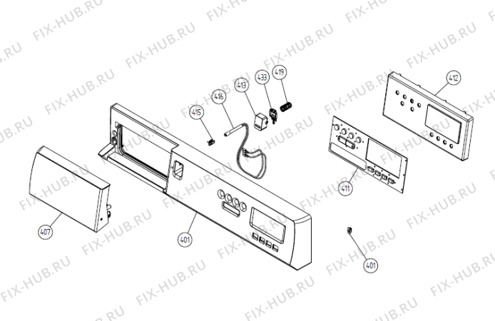 Схема №1 LTHA50 CH   -White #949088117 (900002780, TDC33) с изображением Декоративная панель для стиральной машины Gorenje 348639