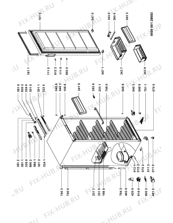 Схема №1 FR 180/1 с изображением Корпусная деталь для холодильника Whirlpool 481244069313