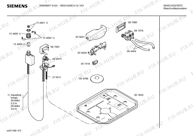 Схема №4 WE61020GB SIWAMAT 6102 с изображением Вкладыш в панель для стиралки Siemens 00296889