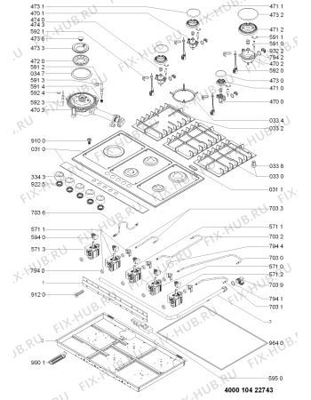 Схема №1 KHPI9050 (F091752) с изображением Инструкция по эксплуатации для плиты (духовки) Indesit C00351778