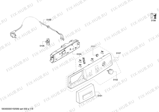 Схема №4 WTE86305NL с изображением Панель управления для сушилки Bosch 00702757