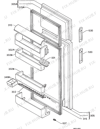 Взрыв-схема холодильника Rex RFD33 - Схема узла Door 003