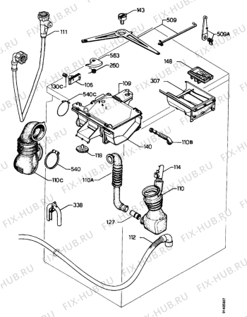 Взрыв-схема стиральной машины Electrolux EW933S - Схема узла Water equipment