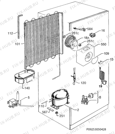 Взрыв-схема холодильника Zanussi ZBB29455SA - Схема узла Cooling system 017