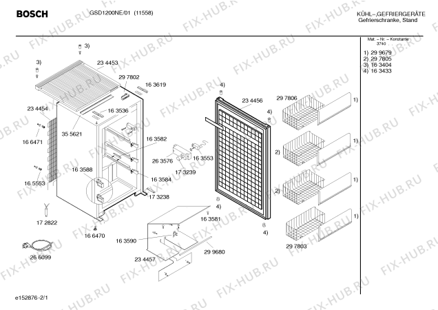 Схема №2 GSD1200NE с изображением Крепеж для холодильника Bosch 00163582