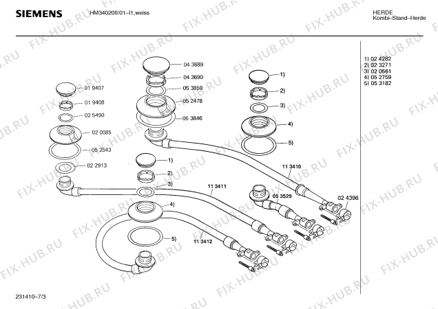 Взрыв-схема плиты (духовки) Siemens HM34020II - Схема узла 03
