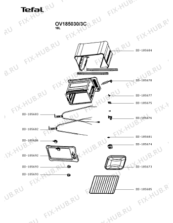 Схема №1 OV185030/3C с изображением Клавиша для электропечи Moulinex SS-186047_3D1