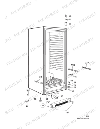 Взрыв-схема холодильника Electrolux ERES38820W - Схема узла C10 Cabinet