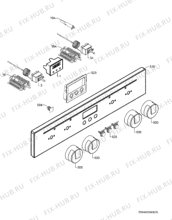 Взрыв-схема плиты (духовки) Electrolux EOD33003X - Схема узла Command panel 037