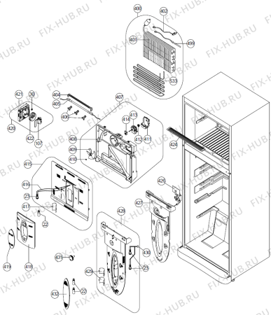 Взрыв-схема холодильника Gorenje NRF71431W (181123) - Схема узла 02