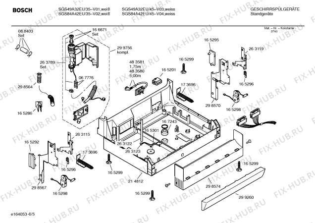 Взрыв-схема посудомоечной машины Bosch SGS49A32EU futura - Схема узла 05