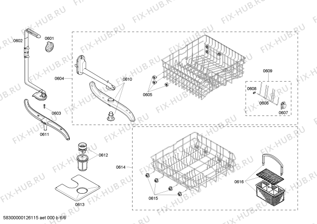 Схема №6 SHU43C02UC Bosch с изображением Изоляция Bosch 00667618