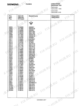 Схема №19 FA236G4 с изображением Инструкция по эксплуатации для видеотехники Siemens 00530725