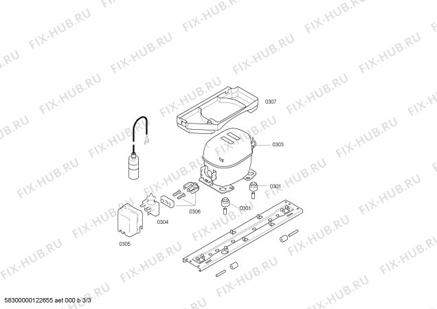Взрыв-схема холодильника Bosch KSR30V00 - Схема узла 03