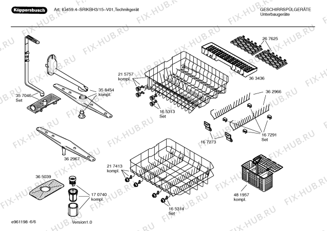 Взрыв-схема посудомоечной машины Kueppersbusch SRIKBH3 - Схема узла 06