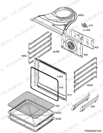 Взрыв-схема плиты (духовки) Electrolux EOC93430CX - Схема узла Oven