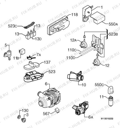 Взрыв-схема посудомоечной машины Rex T06 - Схема узла Electrical equipment 268