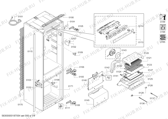 Схема №4 KI1212F30 с изображением Поднос для холодильника Bosch 11007906