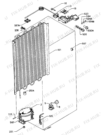 Взрыв-схема холодильника Castor CM2000F - Схема узла Cooling system 017