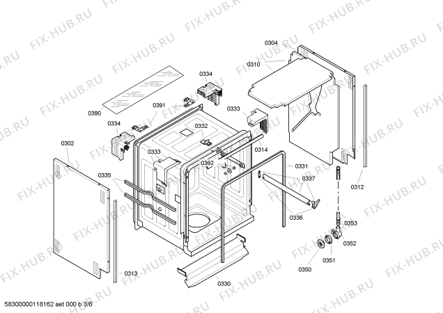Схема №6 SGI59T05EU с изображением Инструкция по эксплуатации для посудомойки Bosch 00697991