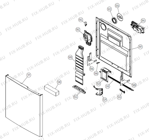 Взрыв-схема посудомоечной машины Gorenje DM 17 SF   -White Bi (900000989, DW20.1) - Схема узла 05