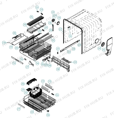 Взрыв-схема посудомоечной машины Gorenje D5253 XL DK   -SS Bi Soft (900001394, DW70.3) - Схема узла 02