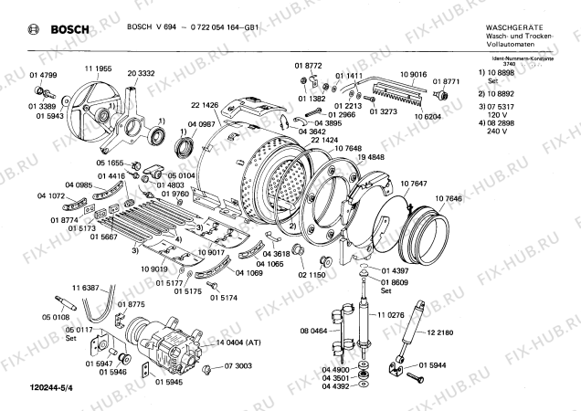 Взрыв-схема стиральной машины Bosch 0722054164 V694 - Схема узла 04