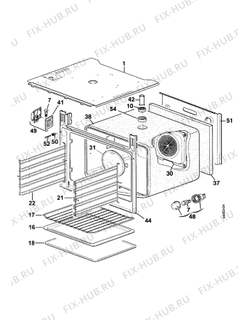 Взрыв-схема плиты (духовки) Electrolux EHL20-4E - Схема узла Oven