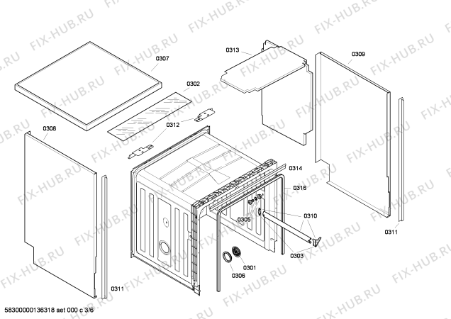 Схема №6 SE25A930 family с изображением Изоляция для электропосудомоечной машины Bosch 00422723