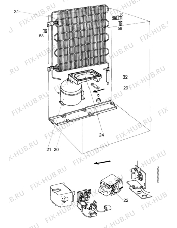 Взрыв-схема холодильника Atlas Savoy SKB1904 - Схема узла Cooling system 017