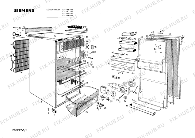 Схема №3 KT1450 с изображением Поднос для холодильника Siemens 00103316