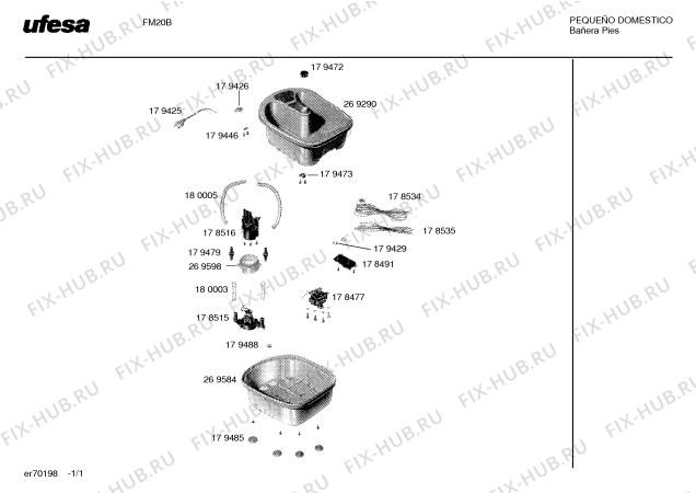 Схема №1 FM20B с изображением Интегрированный контур для электромиксера Bosch 00178491