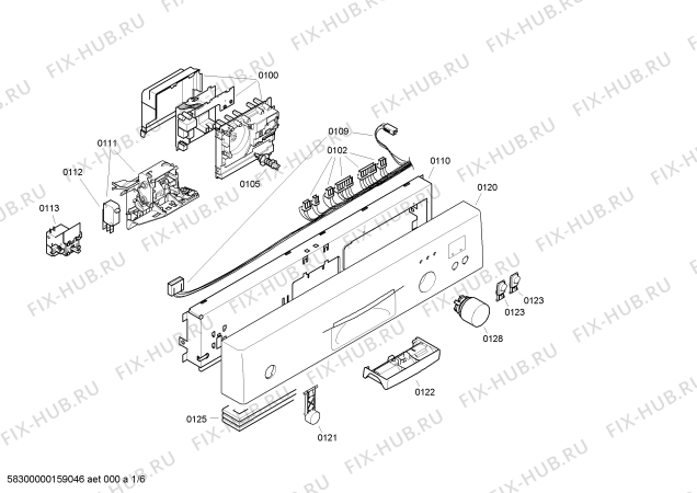 Схема №5 CG647J5 с изображением Модуль управления для посудомойки Bosch 00656597