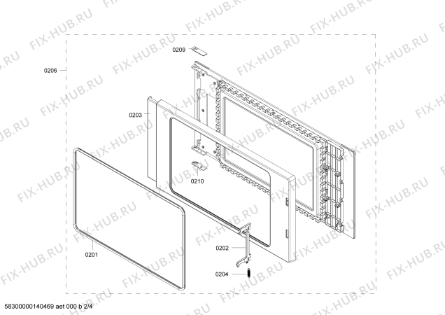 Схема №4 3WG458XD с изображением Дверь для электропечи Bosch 00686150