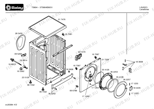 Схема №4 3TS804BM TS804 с изображением Панель управления для стиралки Bosch 00366492