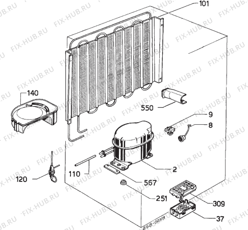 Взрыв-схема холодильника Seppelfricke KIZ163 - Схема узла Refrigerator cooling system