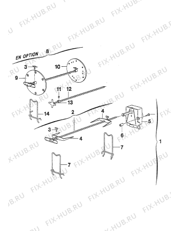 Взрыв-схема плиты (духовки) Electrolux EK6403/1 - Схема узла Accessories