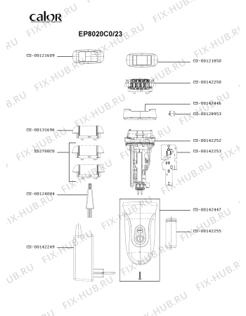 Схема №1 EP8020F0/23 с изображением Элемент корпуса для бритвы (эпилятора) Rowenta CS-00142447