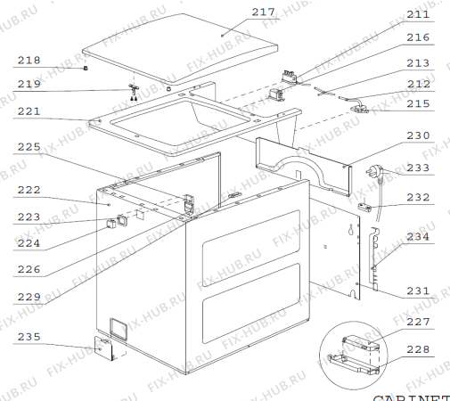 Взрыв-схема стиральной машины Gorenje Compact 2000 Ekolife W401A01A FI   -White compact (900002885, W401A01A) - Схема узла 02