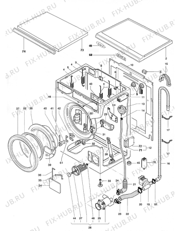 Схема №4 WMN1262MXUK (F025403) с изображением Запчасть для стиралки Indesit C00078540