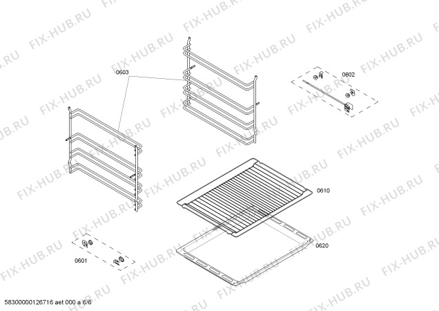 Взрыв-схема плиты (духовки) Bosch HBN631451 - Схема узла 06
