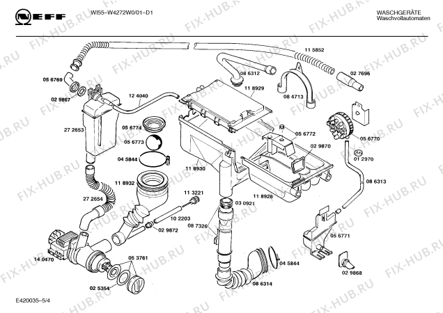 Схема №4 W4272W0 WI55 с изображением Панель для стиральной машины Bosch 00273377