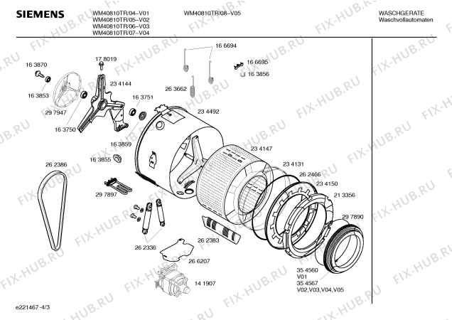 Схема №4 WM41020TR SIWAMAT 4102 с изображением Кронштейн для стиральной машины Bosch 00171688